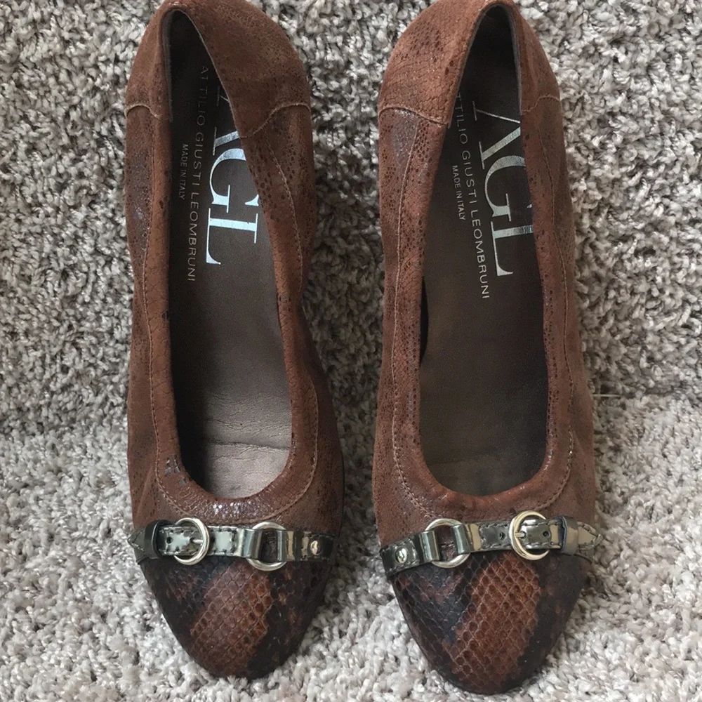 Attilio Giusti Leombruni Cap toe wedges size 38 EU 8 US